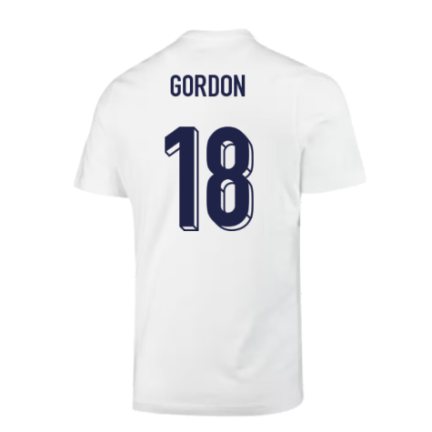 2024-2025 England Soccer T-Shirt (White) (Gordon 18)