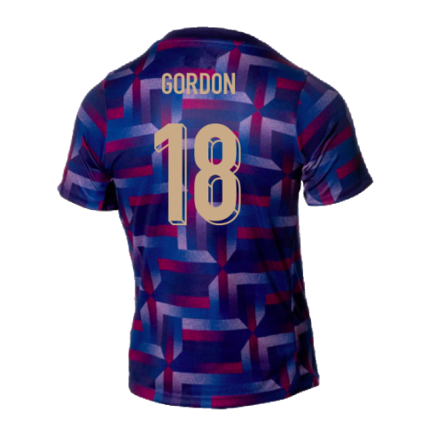 2024-2025 England Academy Pro Pre-Match Shirt (Purple Ink) (Gordon 18)