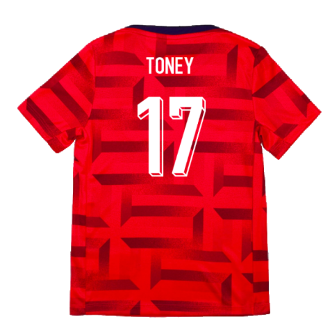 2024-2025 England Academy Pro Pre-Match Top (Siren Red) - Kids (Toney 17)