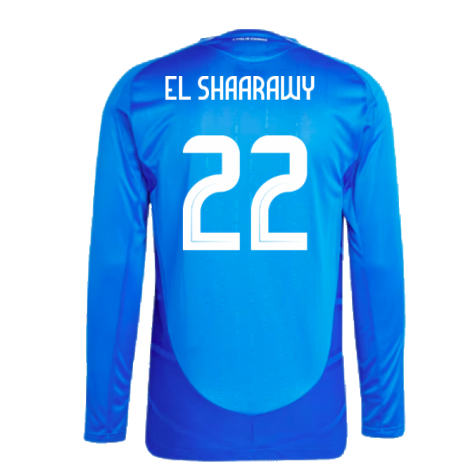 2024-2025 Italy Authentic Long Sleeve Home Shirt (EL SHAARAWY 22)