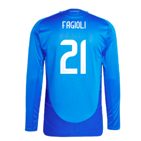 2024-2025 Italy Authentic Long Sleeve Home Shirt (FAGIOLI 21)