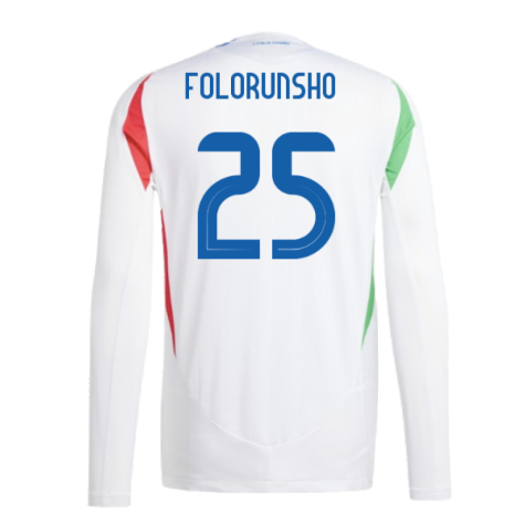 2024-2025 Italy Authentic Long Sleeve Away Shirt (FOLORUNSHO 25)