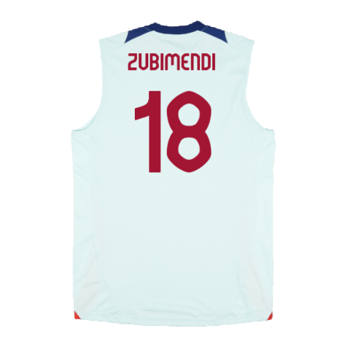 2024-2025 Spain Sleeveless Jersey (Mint) (Zubimendi 18)