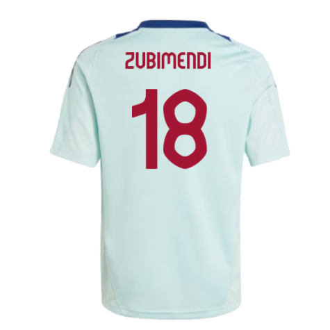 2024-2025 Spain Training Jersey (Turquoise) - Kids (Zubimendi 18)