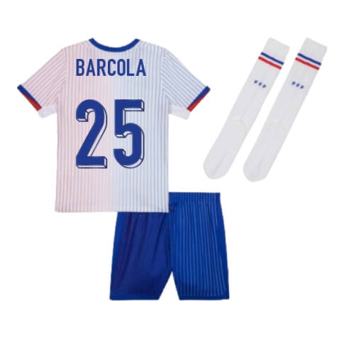 2024-2025 France Away Little Boys Mini Kit (Barcola 25)