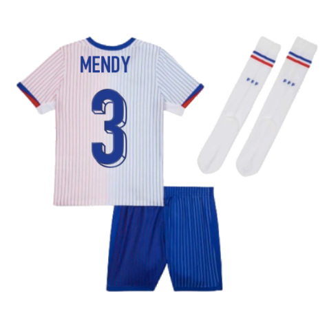 2024-2025 France Away Little Boys Mini Kit (Mendy 3)