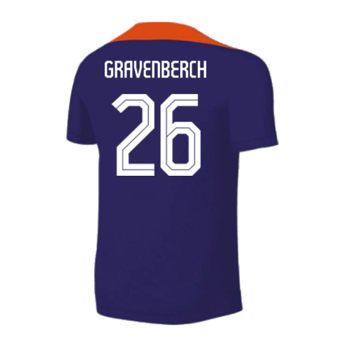 2024-2025 Netherlands Strike Training Shirt (Blue) - Kids (Gravenberch 26)