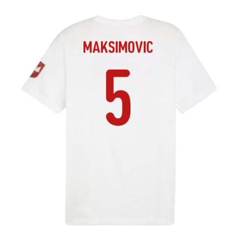 2024-2025 Serbia FtblIcons Tee (White) (Maksimovic 5)