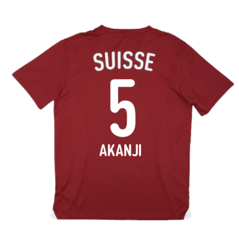 2024-2025 Switzerland Pre-Match Jersey (Red) (Akanji 5)