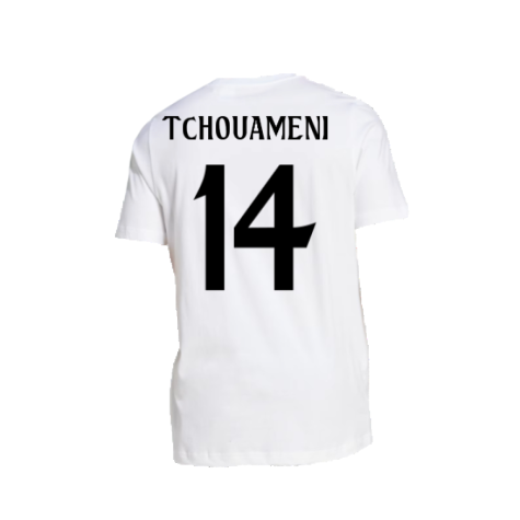 2024-2025 Real Madrid DNA Graphic Tee (White) (Tchouameni 14)