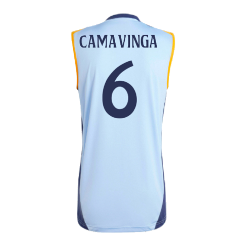 2024-2025 Real Madrid Sleeveless Jersey (Glow Blue) (Camavinga 6)