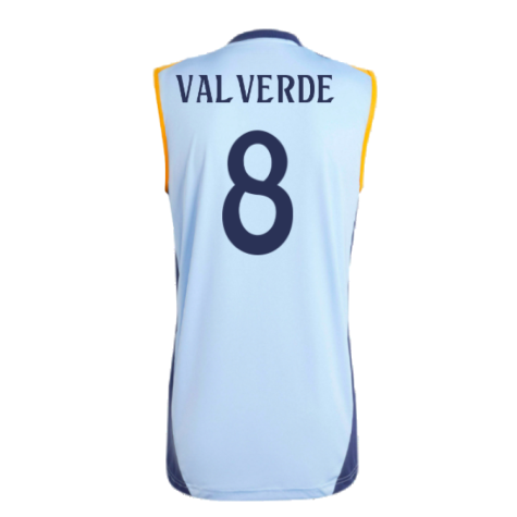 2024-2025 Real Madrid Sleeveless Jersey (Glow Blue) (Valverde 8)