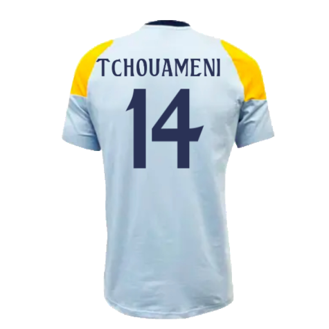 2024-2025 Real Madrid Training Tee (Glow Blue) (Tchouameni 14)