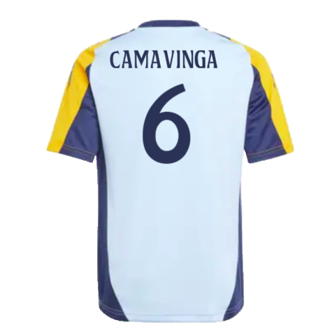 2024-2025 Real Madrid Training Shirt (Glow Blue) - Kids (Camavinga 6)