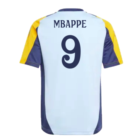 2024-2025 Real Madrid Training Shirt (Glow Blue) - Kids (Mbappe 9)