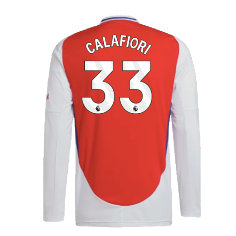 2024-2025 Arsenal Long Sleeve Home Shirt (Calafiori 33)