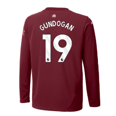 2024-2025 Man City Third Long Sleeve Shirt (Kids) (Gundogan 19)