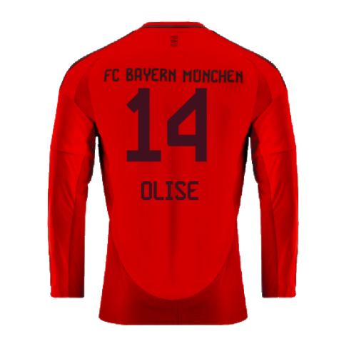 2024-2025 Bayern Munich Long Sleeve Home Shirt (Olise 14)