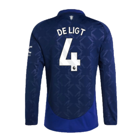 2024-2025 Man Utd Long Sleeve Away Shirt (De Ligt 4)