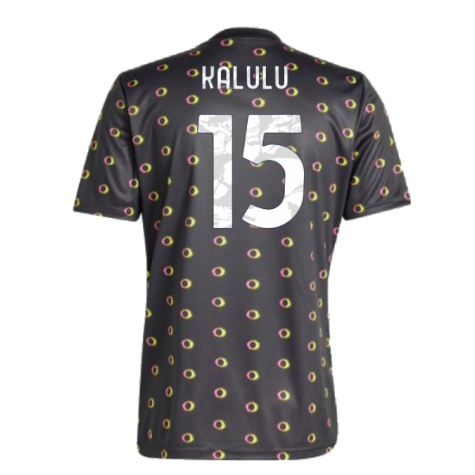 2024-2025 Juventus Pre-Match Shirt (Black) (Kalulu 15)