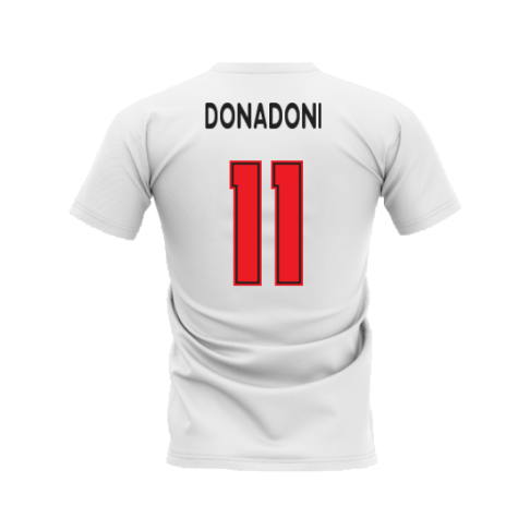 AC Milan 1995-1996 Retro Shirt T-shirt (White) (Donadoni 11)