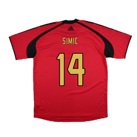 AC Milan 2004-05 Adidas Champions League Training Shirt (L) (Simic 14) (Very Good)