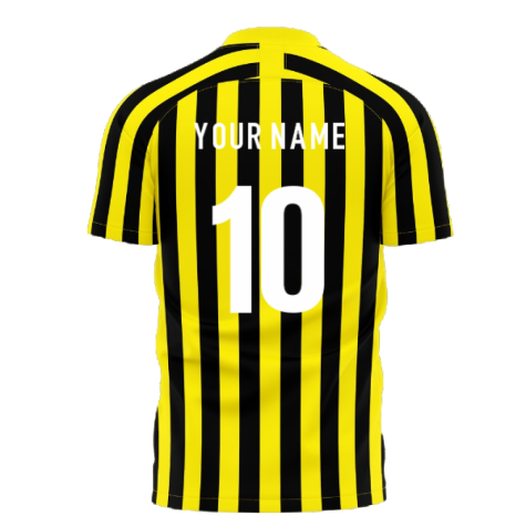 Al-Ittihad 2024-2025 Stripe Home Concept Football Kit (Libero) (Your Name)