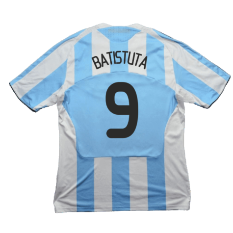 Argentina 2008-09 Home Shirt (L) (Very Good) (Batistuta 9)