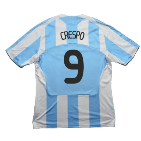 Argentina 2008-09 Home Shirt (L) (Good) (Crespo 9)