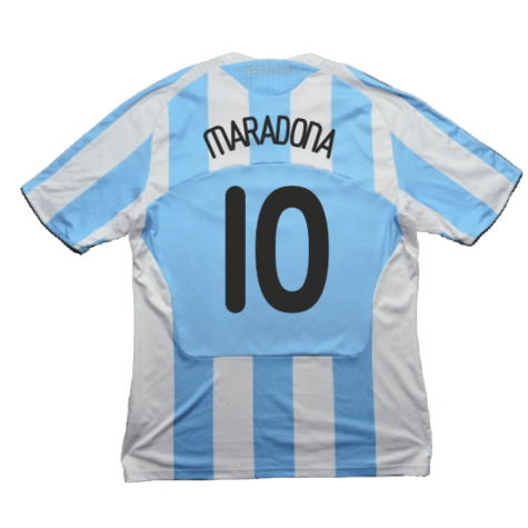 Argentina 2008-09 Home Shirt (L) (Good) (Maradona 10)