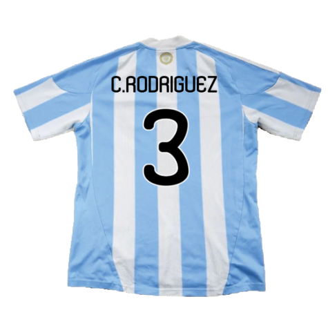 Argentina 2010-11 Home Shirt (Excellent) (C.Rodriguez 3)