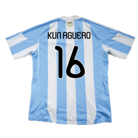 Argentina 2010-11 Home Shirt (Excellent) (Kun Aguero 16)