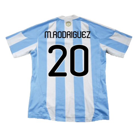 Argentina 2010-11 Home Shirt (Excellent) (M.Rodriguez 20)