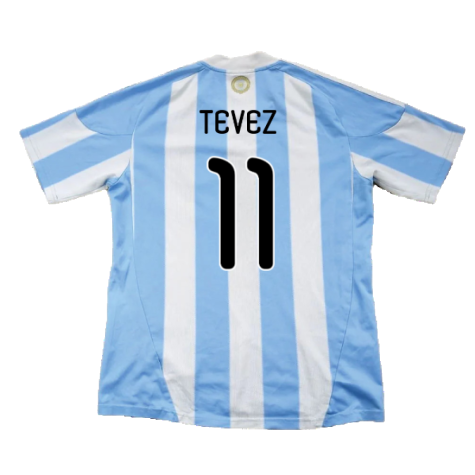 Argentina 2010-11 Home Shirt (Excellent) (Tevez 11)