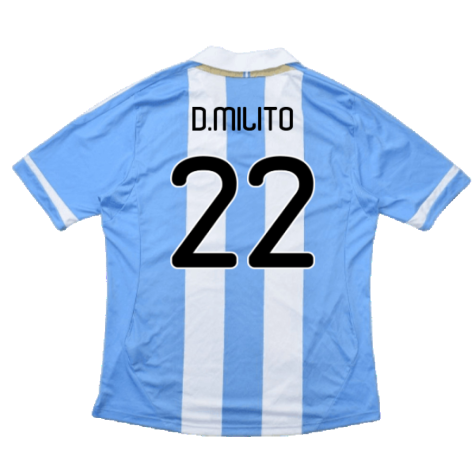 Argentina 2011-2012 Home Shirt (L) (Good) (D.Milito 22)