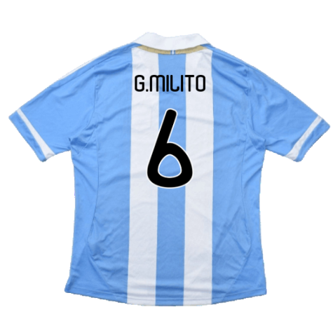 Argentina 2011-2012 Home Shirt (L) (Good) (G.Milito 6)