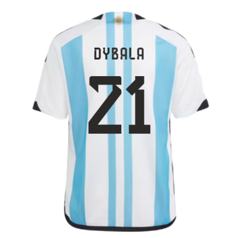 Argentina 2022 World Cup Winners Home Shirt - Kids (DYBALA 21)