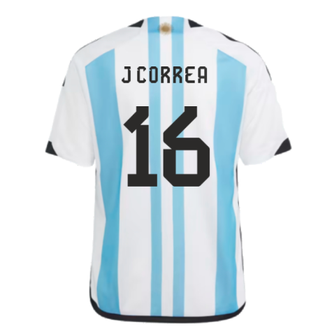 Argentina 2022 World Cup Winners Home Shirt - Kids (J CORREA 16)