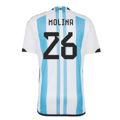 Argentina 2022 World Cup Winners Home Shirt (MOLINA 26)