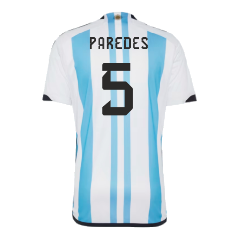 Argentina 2022 World Cup Winners Home Shirt (PAREDES 5)