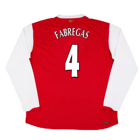 Arsenal 2006-07 Long Sleeve Home Shirt (XXL) (Excellent) (Fabregas 4)