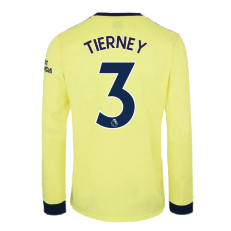 Arsenal 2021-2022 Long Sleeve Away Shirt (TIERNEY 3)