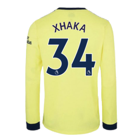 Arsenal 2021-2022 Long Sleeve Away Shirt (XHAKA 34)