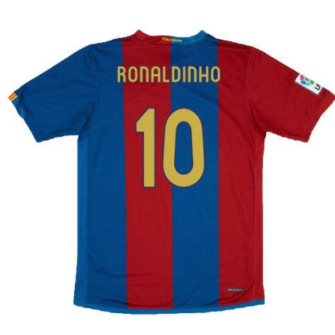 Barcelona 2006-07 Home Shirt (M) (Very Good) (Ronaldinho 10)