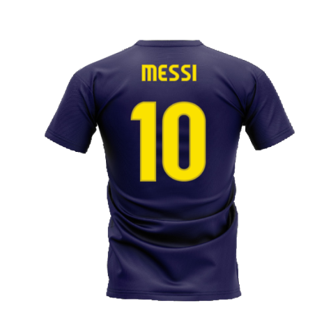 Barcelona 2008-2009 Retro Shirt T-shirt (Navy) (Messi 10)