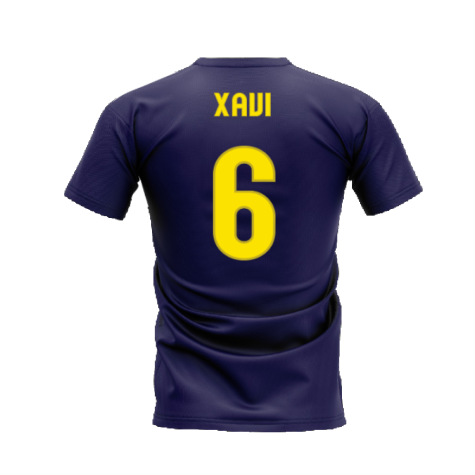 Barcelona 2008-2009 Retro Shirt T-shirt (Navy) (Xavi 6)