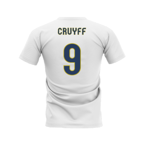 Barcelona 2008-2009 Retro Shirt T-shirt (White) (CRUYFF 9)