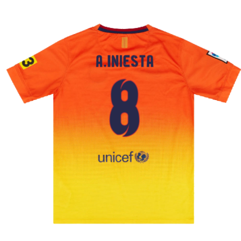 Barcelona 2012-13 Away Shirt (XL) (Very Good) (A.Iniesta 8)