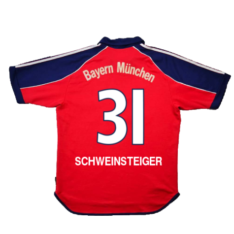 Bayern Munich 1999-01 Home Shirt (XL) (Very Good) (Schweinsteiger 31)