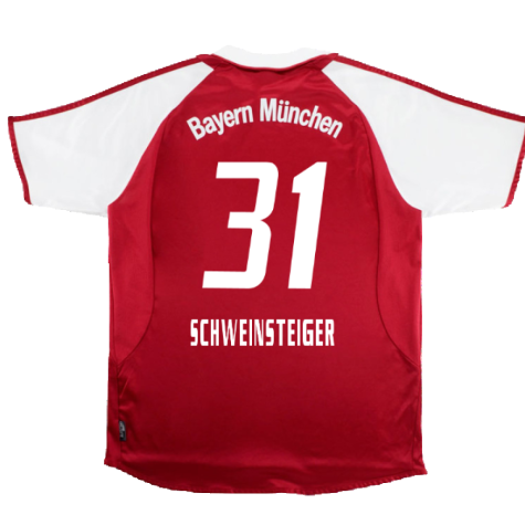 Bayern Munich 2004-05 Home Shirt (XL) (Fair) (Schweinsteiger 31)